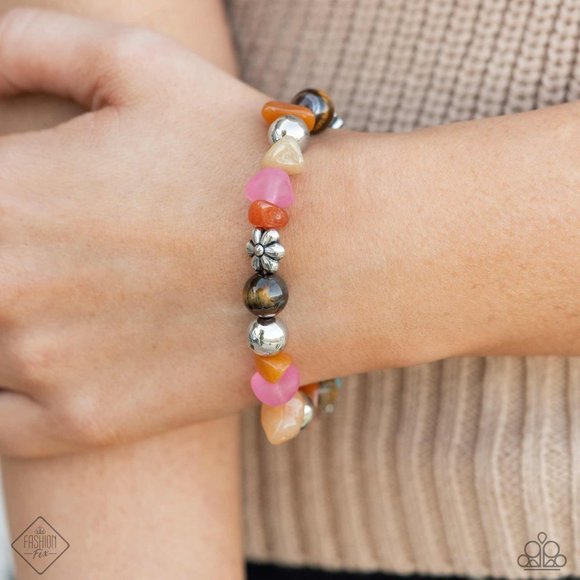 paparazzi Jewelry - Garden Party Pattern - Orange Bracelet